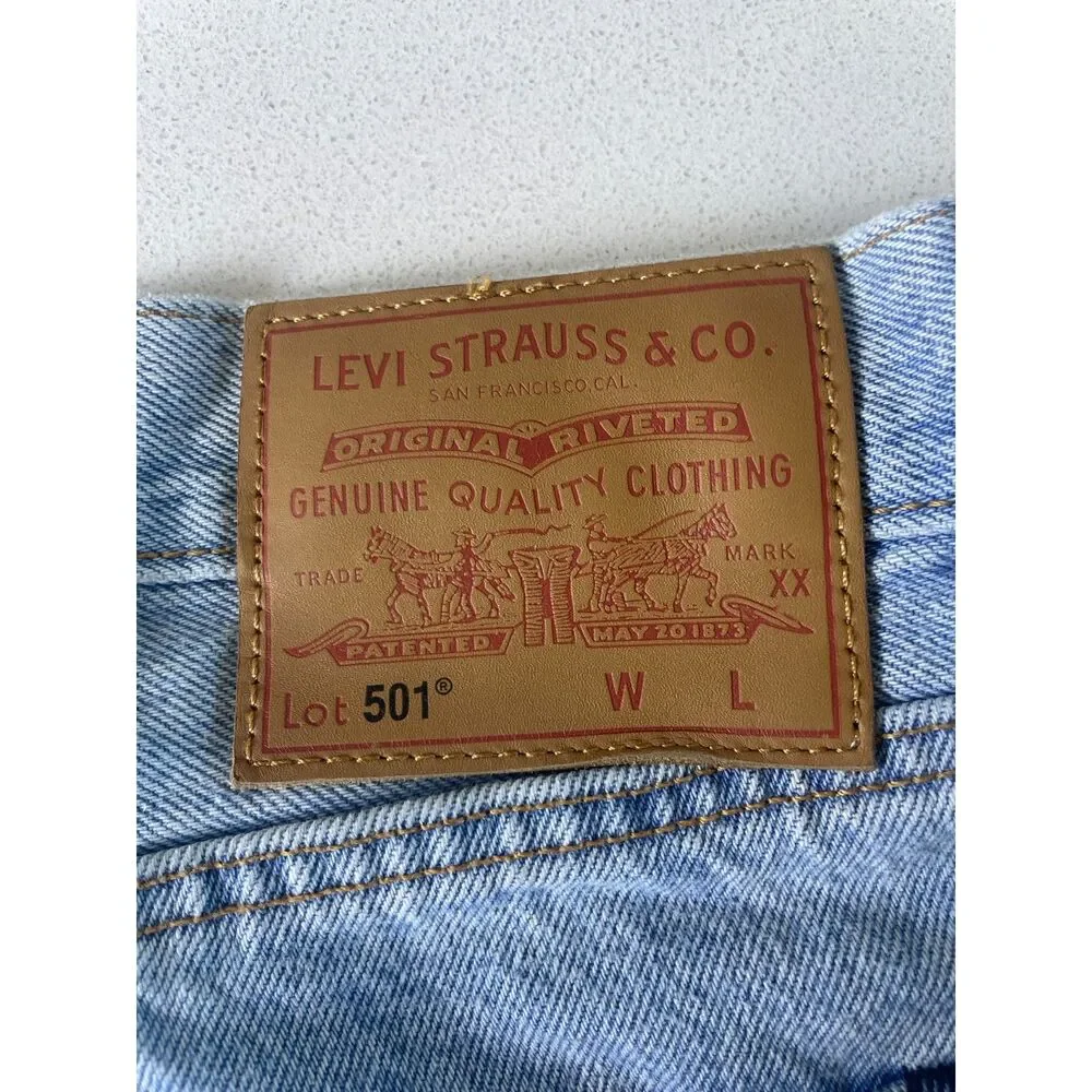 Levi’s 505 Denim Shorts – Custom Pressed-On Graphics – Size W44